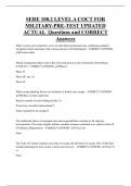 SERE 100.2 LEVEL A COCT FOR  MILITARY-PRE-TEST UPDATED ACTUAL Questions and CORRECT  Answers