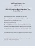 MRCS B Anatomy Exam Questions With Correct Answers