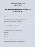 MRCS Pharmacology Exam Questions With Correct Answers