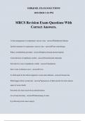 MRCS Revision Exam Questions With Correct Answers.