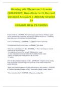 Hearing Aid Dispenser License (2024/2025) Questions with Correct  Detailed Answers || Already Graded  A+ <BRAND NEW VERSION>