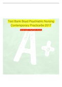 Test Bank Boyd Psychiatric Nursing Contemporary Practice 6e 2017 Mental health Psychiatric-Nursing 