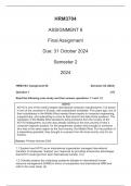 HRM3704 ASSIGNMENT 6 SEMESTER 2 2024 WRITTEN ANSWERS DUE: 31 October