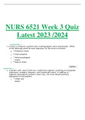 NURS 6521 (Latest 2023 / 2024) Week 3 Quiz Graded A+ Solved 100% Correct