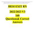 HESI EXIT RN 2022/2023 V1, V2, V3&V5 (MOST RECENT ONE) SCORED 100%.