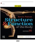 Test Bank for Structure & Function of the Body - Softcover 16th Edition by Kevin T. Patton  & Gary A. Thibodeau - Complete, Elaborated and Latest Test Bank. ALL Chapters (1-22) Included& Updated  - 5* Rated