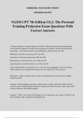 NASM CPT 7th Edition Ch.2: The Personal Training Profession Exam Questions With Correct Answers