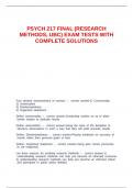 PSYCH 217 FINAL (RESEARCH METHODS, UBC) EXAM TESTS WITH COMPLETE SOLUTIONS.