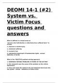 DEOMI 14-1 (-2) System vs. Victim Focus questions and answers.