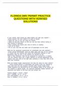 FLORIDA DMV PERMIT PRACTICE QUESTIONS WITH VERIFIED SOLUTIONS.