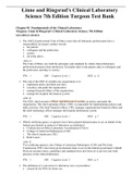 Complete Test Bank Linne and Ringsrud’s Clinical Laboratory Science 7th Edition Turgeon Questions & Answers with rationales (Chapter 1-17)