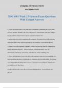 NSG 6001 Week 3 Midterm Exam Questions With Correct Answers