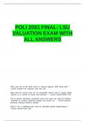 POLI 2051 FINAL- LSU VALUATION EXAM WITH ALL ANSWERS