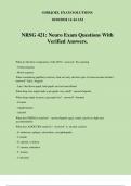 NRSG 421: Neuro Exam Questions With Verified Answers.