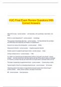 HUC Final Exam Review Questions With Correct Answers.