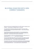 BLS FINAL EXAM 2024 WITH 100- CORRECT ANSWERS.