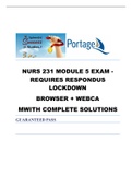 NURS 231 MODULE 5 EXAM - REQUIRES RESPONDUS LOCKDOWN BROWSER + WEBCA MWITH COMPLETE SOLUTIONS