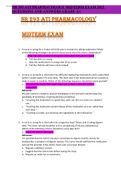 NR 293 ATI PHARMACOLOGY MIDTERM EXAM 2023  QUESTIONS AND ANSWERS GRADE A+