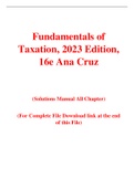 Fundamentals of Taxation 2023 Edition 16th Edition By Ana Cruz (Solution Manual)