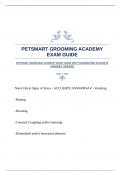 PETSMART GROOMING ACADEMY EXAM GUIDE WITH GUARANTEED ACCURATE ANSWERS |VERIFIED