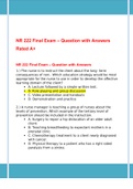 	NR 222 Final Exam – Question with Answers Rated A+