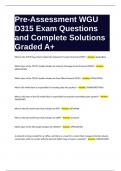 Pre-Assessment WGU D315 Exam Questions and Complete Solutions Graded A+.