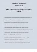 NUR 176 Exam Review Questions 100% Solved.