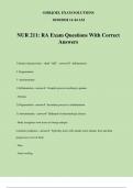 NUR 211: RA Exam Questions With Correct Answers