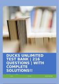 DUCKS UNLIMITED TEST BANK | 216 QUESTIONS | WITH COMPLETE SOLUTIONS!!