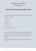 NUR 218 Exam 2 Questions 100% Solved.