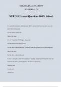 NUR 310 Exam 4 Questions 100% Solved.