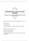 METEOROLOGY CAAP CPL EXAM 20242025 WITH GUARANTEED ACCURATE ANSWERS |VERIFIED