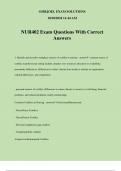 NUR402 Exam Questions With Correct Answers