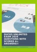 DUCKS UNLIMITED EXAM 2024 QUESTIONS WITH SCORED A+ ANSWERS!!