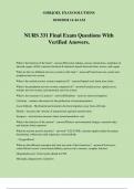 NURS 331 Final Exam Questions With Verified Answers.