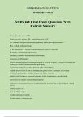 NURS 480 Final Exam Questions With Correct Answers