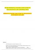 MCQS PERSONAL INJURY AND CLINICAL NEGLIGENCE LAW AND PRACTICE  PERSONAL INJURY AND CLINICAL NEGLIGENCE (UNIVERSITY OF LAW)