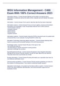  WGU Information Management - C468 Exam With 100% Correct Answers 2023