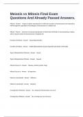  Meiosis vs Mitosis Final Exam Questions And Already Passed Answers.