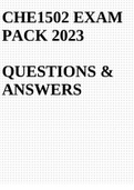 CHE1502 EXAM PACK 2023