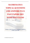 MATHEMATICS TOPICAL QUESTIONS  AND ANSWERS PLUS  PAST PAPERS 2023 WITH TEST EXAMS NUMBERS, ALGEBRA, MEASUREMENT, COMMERCIAL ARITHMETIC,  INTEREST AMONG MORE