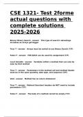 CSE 1321- Test 2forme actual questions with complete solutions 2025-2026