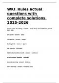 WKF Rules actual questions with complete solutions 2025-2026.