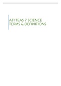 ATI TEAS 7 SCIENCE TERMS & DEFINITIONS STUDY GUIDE LATEST UPDATE