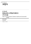 AQA A level ENGLISH LITERATURE B Paper 2B JUNE 2022 FINAL MARK SCHEME>Texts and genres: Elements of political and social protest writing