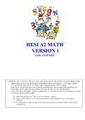 HESI A2 MATHEMATICS  Version 1 Questions and Answers 