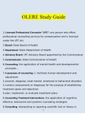 OLERE Study Guide 2023 Questions and Answers (Verified Answers)