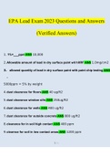 EPA Lead Exam 2023 Questions and Answers (Verified Answers)