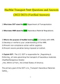 HazMat Transport Test Questions and Answers