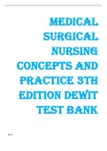 Test Bank for Medical-Surgical Nursing: Concepts & Practice 3rd Edition (deWit, 2016), All Chapters | Complete Guide A+